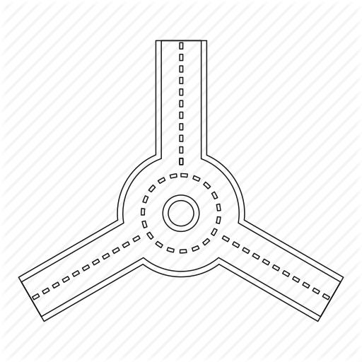 Thin Cross Logo - Asphalt, circle, cross, logo, outline, roundabout, thin icon