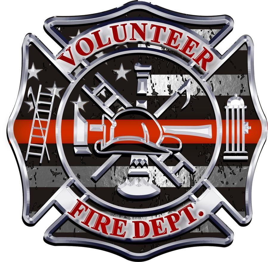 Thin Cross Logo - Volunteer Fire Dept. Thin Red Line Maltese Cross Decal
