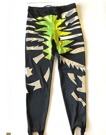 Green and Black Wrestling Tights Logo - Black Green/ Silver Wrestling Tights Size SMALL 28 30