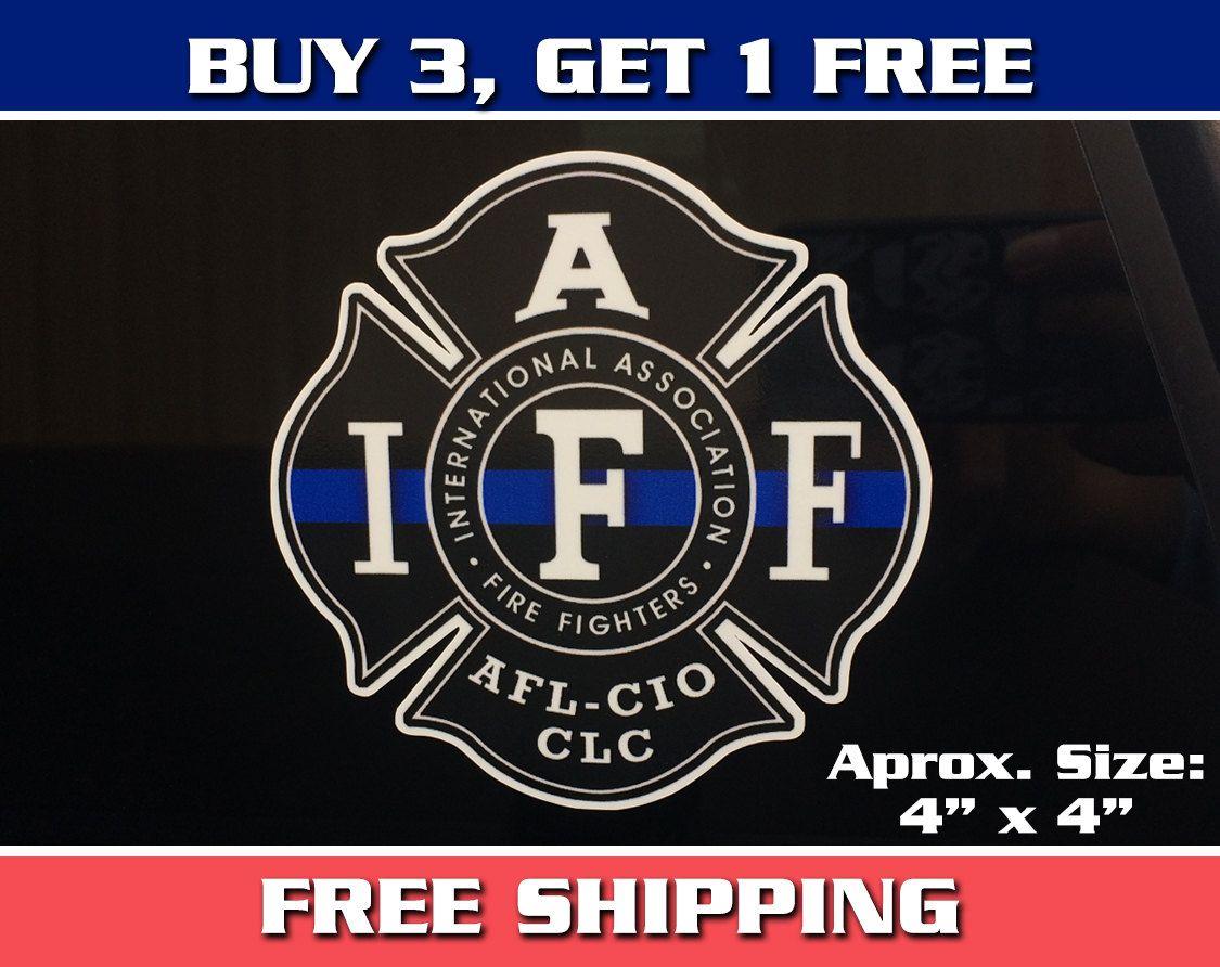 Thin Cross Logo - Int'l Assoc. of Fire Fighters Thin Blue Line Maltese Cross Logo Decal