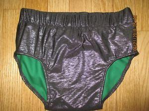 Green and Black Wrestling Tights Logo - Pro Wrestling Trunks Gray Black 31 Waist Angel's Wrestling Wear
