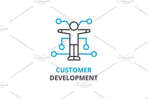 Thin Cross Logo - Customer development concept, outline icon, linear sign, thin line