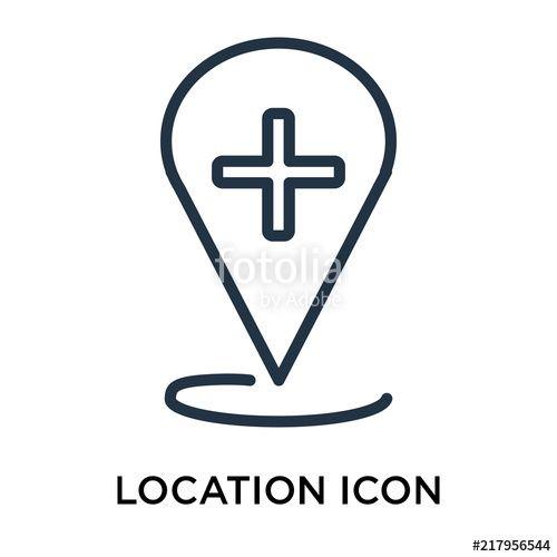 Thin Cross Logo - Location icon vector isolated on white background, Location sign