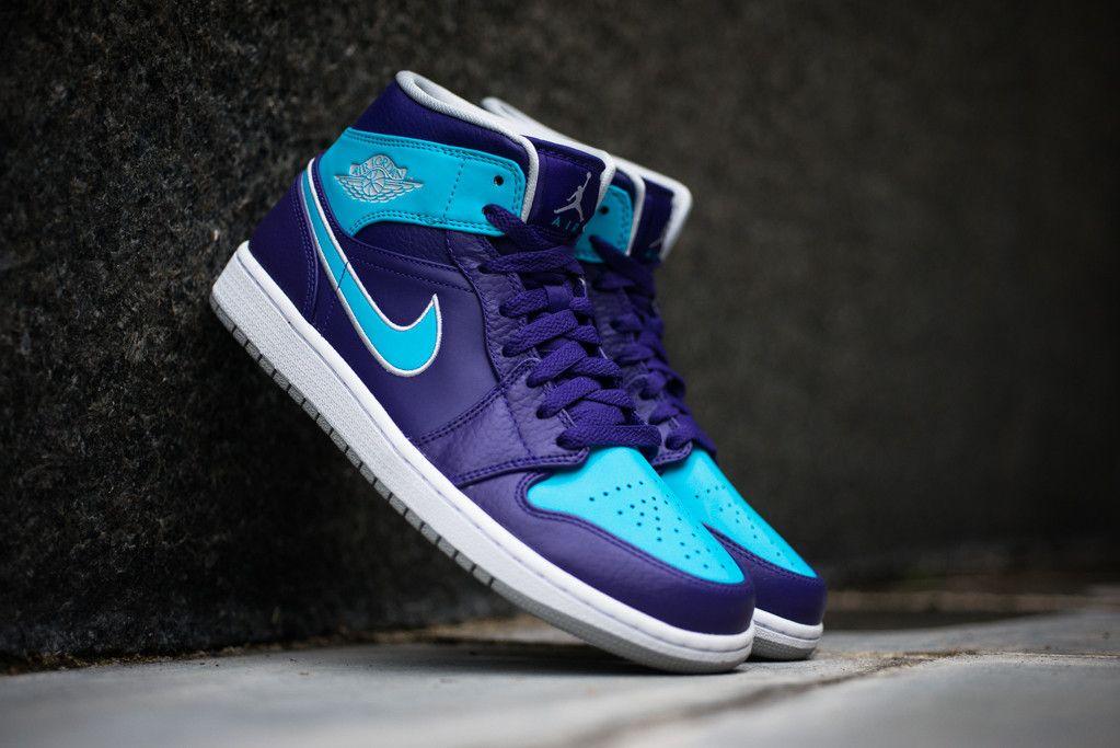 Purple and Blue Jordan Logo - Air Jordan 1 Mid 'Hornets' - Court Purple / Gamma Blue | Sole Collector