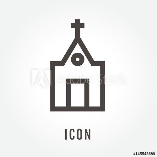 Thin Cross Logo - icon Church illustration isolated sign symbol thin line for modern ...
