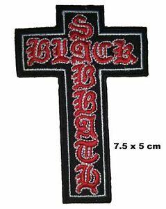Thin Cross Logo - Black Sabbath Crucifix Cross Rock Music Band Iron-On Embroidered ...