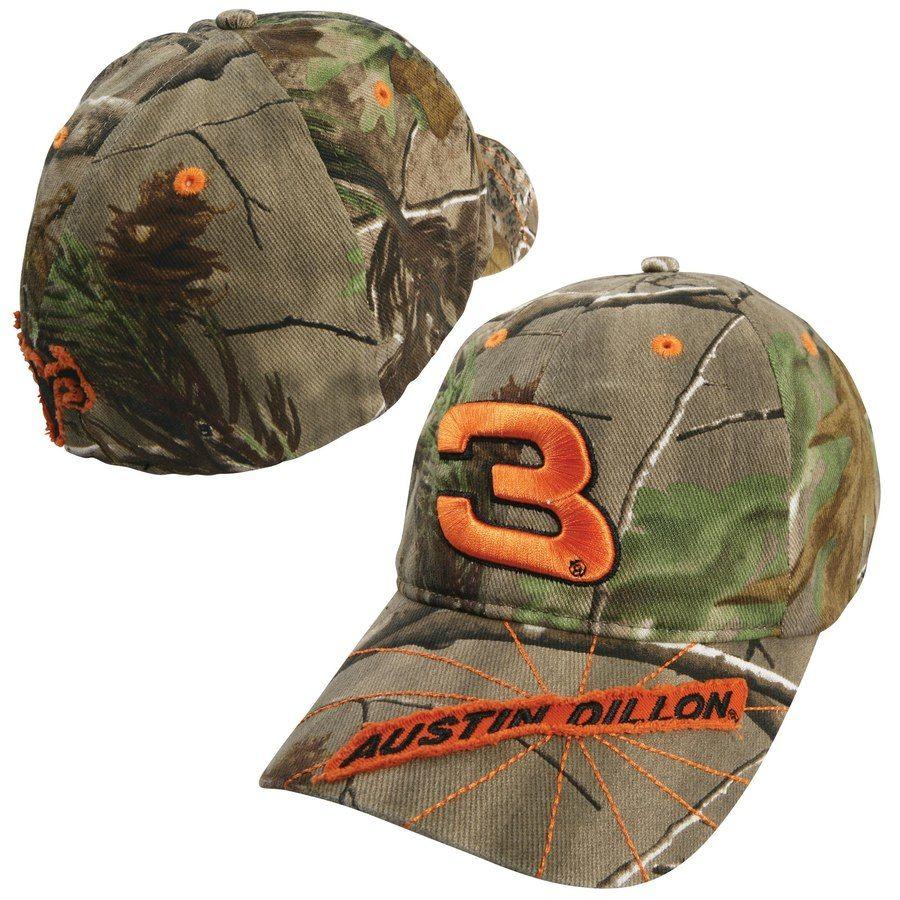 Camo Austin Logo - Chase Authentics Austin Dillon Camo Realtree Bullseye Adjustable Hat