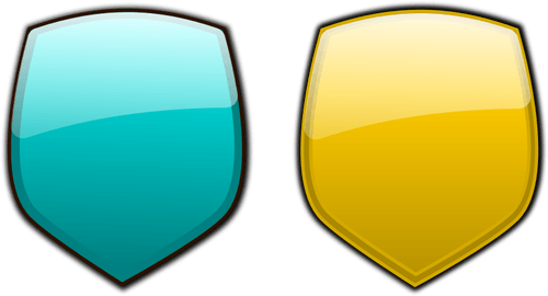 Blue and Yellow Shield Logo - Blue and yellow shields vector image. Public domain vectors
