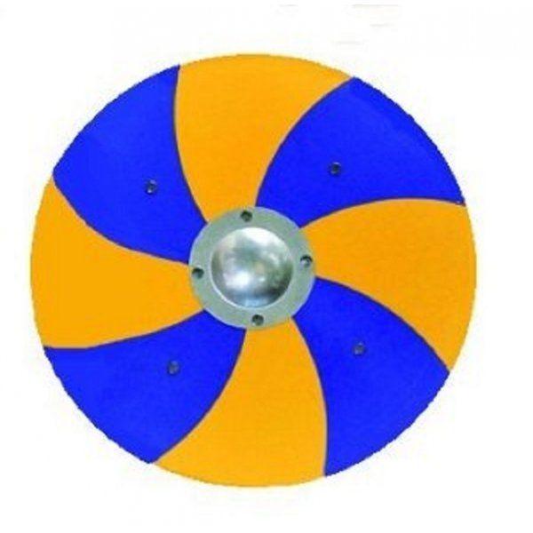 Blue and Yellow Shield Logo - Quality Viking Wooden Blue & Yellow Shield Fancy Dress Accessory