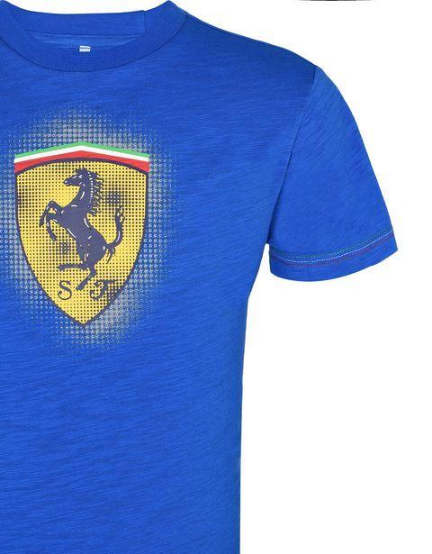 Blue and Yellow Shield Logo - Ferrari Scuderia Ferrari T Shirt For Teens With A Yellow Shield