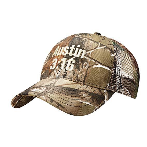 Camo Austin Logo - Stone Cold Steve Austin Camo WWE Licensed Baseball Cap Hat: Amazon ...