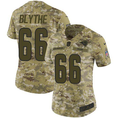 Camo Austin Logo - Wholesale #66 Los Angeles Rams Austin Blythe Limited Women's Camo ...