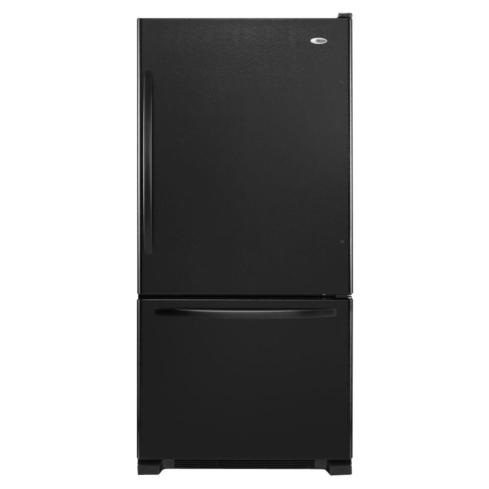 Amana Fridge Logo - Amana 22.cu. Ft. Bottom Freezer Refrigerator In Black ABB2224BRB