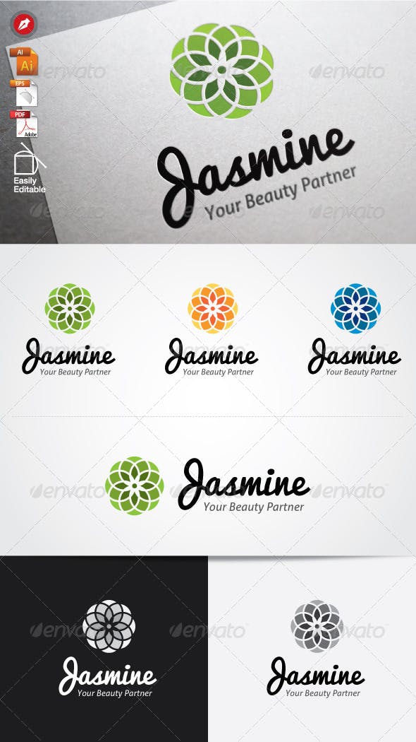 Jasmine Logo - Jasmine Logo by agidea | GraphicRiver