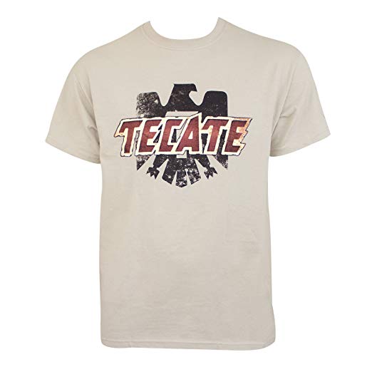 Tecate Logo - Tecate Logo Tan Tee Shirt Medium | Amazon.com