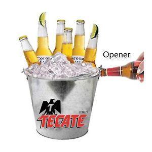 Tecate Logo - Cerveza Tecate Logo Beer Ice Bucket With Built In Bottle Opener