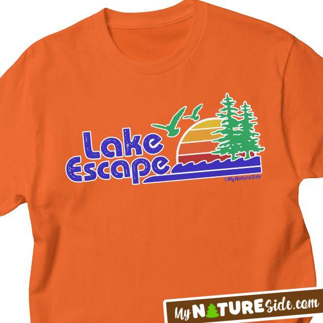 Household Goods Clothing and Apparel Logo - Retro Lake Escape Apparel and Home Goods by My Nature Side. Andy