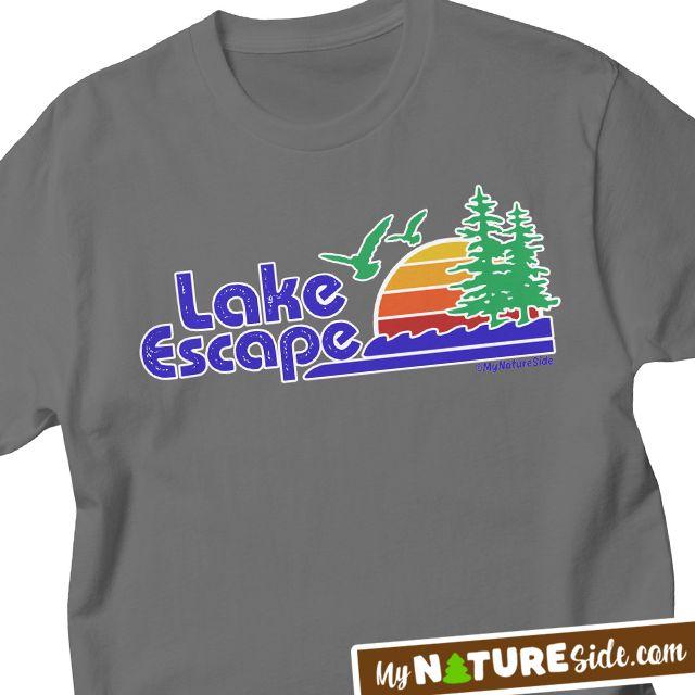 Household Goods Clothing and Apparel Logo - Retro Lake Escape Apparel and Home Goods by My Nature Side. Andy