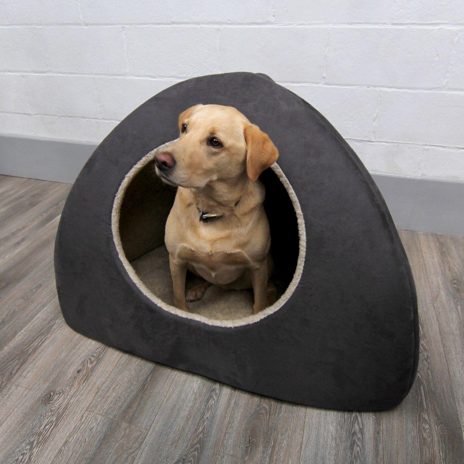 Igloo Dogs Logo - Grey Faux Suede Dog Bed Igloo