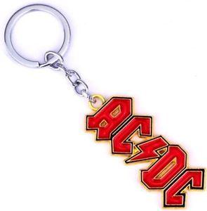 Red Gold Logo - AC DC Red Gold Logo Embossed Keyring Keychain Metal Rock Merch