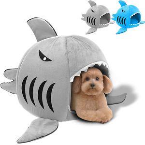 Igloo Dogs Logo - Cat Puppy Small Pet Soft Warm Igloo Shark Mouth Dog Bed Cave