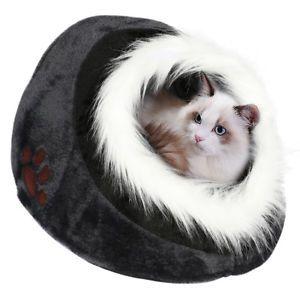 Igloo Dogs Logo - Grey & Black Luxury Pet House Igloo Dog Cat Soft Comfy Bed Cats Dogs