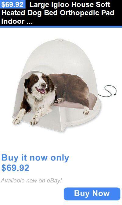 Igloo Dogs Logo - Animals Dog: Large Igloo House Soft Heated Dog Bed Orthopedic Pad ...