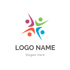 Name and 3 Blue People Icon Logo - Free Non-Profit Logo Designs | DesignEvo Logo Maker