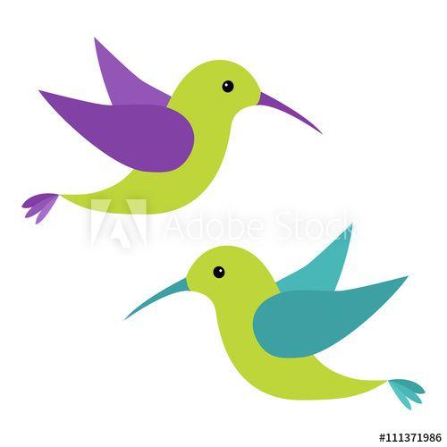 White Hummingbird Logo - Colibri flying bird icon set. Cute cartoon character. Hummingbird