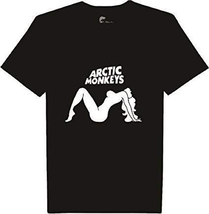 Arctic Monkeys Black and White Logo - Arctic Monkeys T Shirt (L, Black): Sports & Outdoors