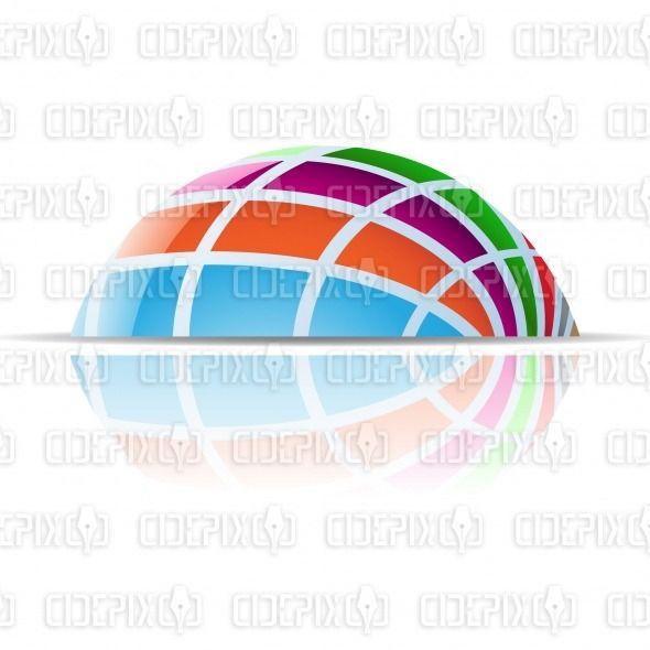 Colorful Globe Logo - abstract colorful 3d half globe dome logo icon | Cidepix