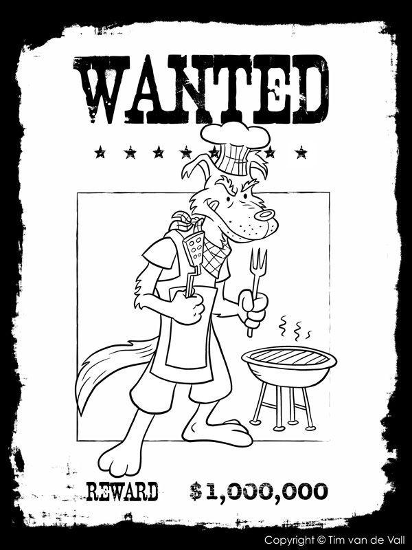 Big Bad Wolf Black and White Logo - big bad wolf wanted poster | The Three Little Pigs | Three little ...