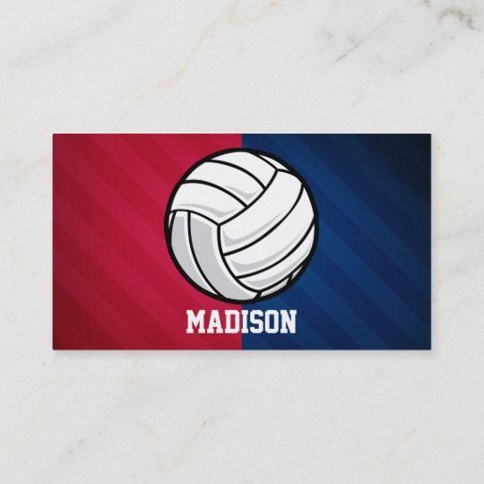 Red Whit and Blue Business Logo - Volleyball; Red, White, and Blue Business Card | Zazzle.com