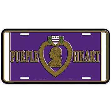 Purple Heart Logo - Purple Heart Logo License Plate: Amazon.co.uk: Car & Motorbike