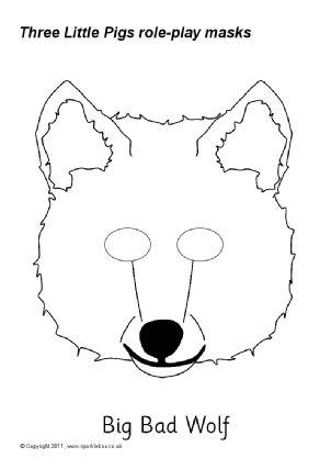 Big Bad Wolf Black and White Logo - Three Little Pigs Teaching Resources & Story Sack Printables ...