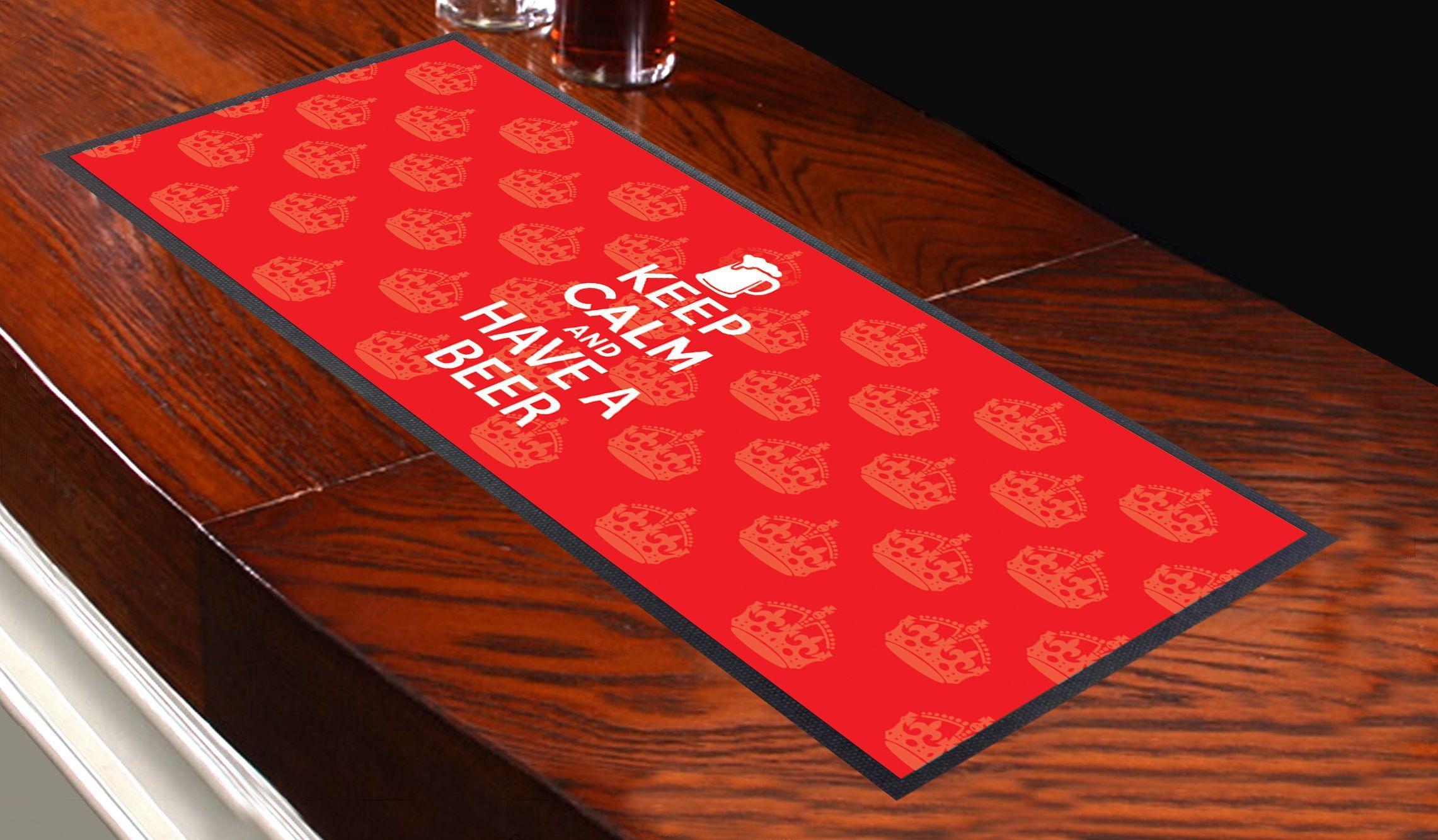 Bar with Red Crown Logo - Keep Calm and have a beer Red crown design bar runner great for home ...