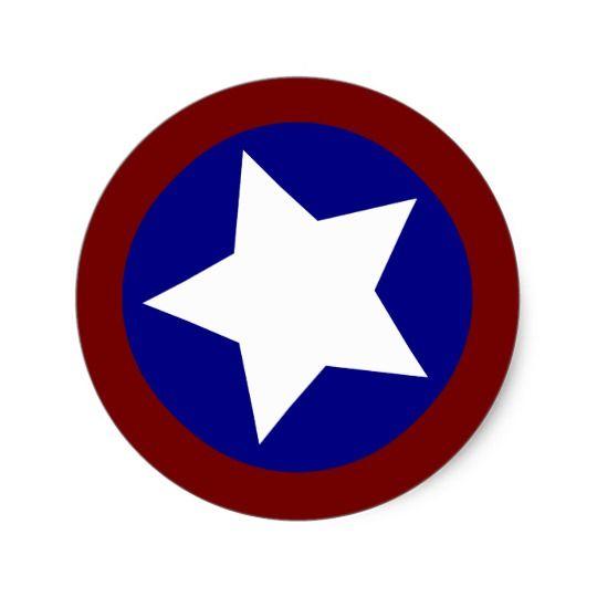 White with Blue Circle Star Logo - Red White and Blue Star in Circle Classic Round Sticker | Zazzle.co.uk