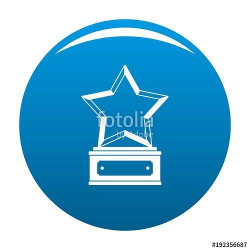 White with Blue Circle Star Logo - Star award icon vector blue circle isolated on white background ...