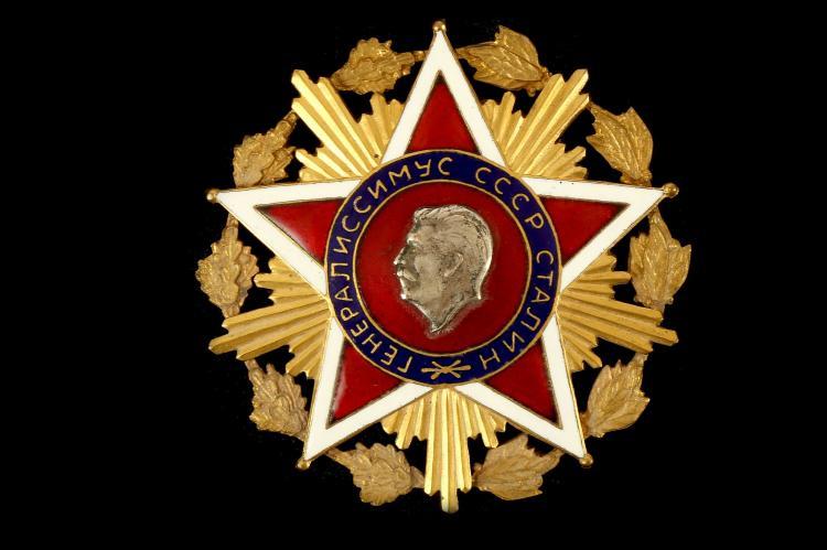 White with Blue Circle Star Logo - Copy Russian Order of Stalin breast star, ' Order of Geueralissimo ...