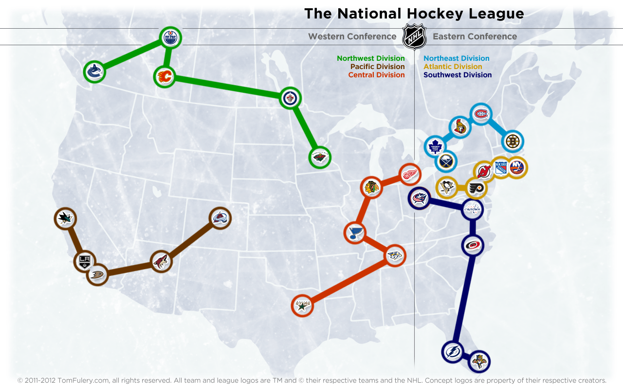 Realignment NHL Logo - NHL Realignment Project — Rivalry Pods The Home Of The NHL ...