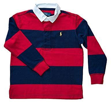 Red and Yellow Horse Logo - Ralph Lauren Boys Striped Rugby Top Red and Navy Yellow Horse (6 ...