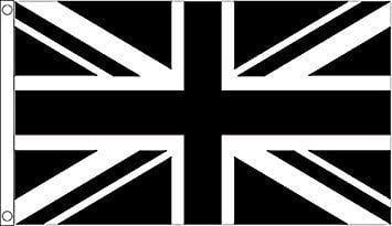 Black and White Flag Logo - Union Jack (Black) Flag 5ft x 3ft: Amazon.co.uk: Sports & Outdoors