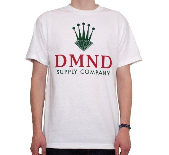 Red White Green Diamond Supply Co Logo - Diamond Supply Co. DMND Crown T-Shirt (White) - Consortium.