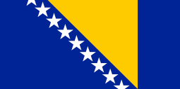 Blue Yellow Flag with Stars Logo - Flag of Bosnia and Herzegovina