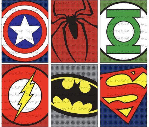 Batman Spider-Man Superman Logo - PRINTABLE Superhero Logos, Superman, Spiderman, Batman, Green ...