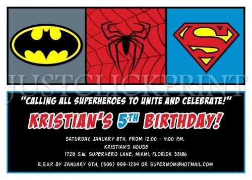 Batman Spider-Man Superman Logo - Calling all Superheroes Spiderman Superman Batman Birthday ...