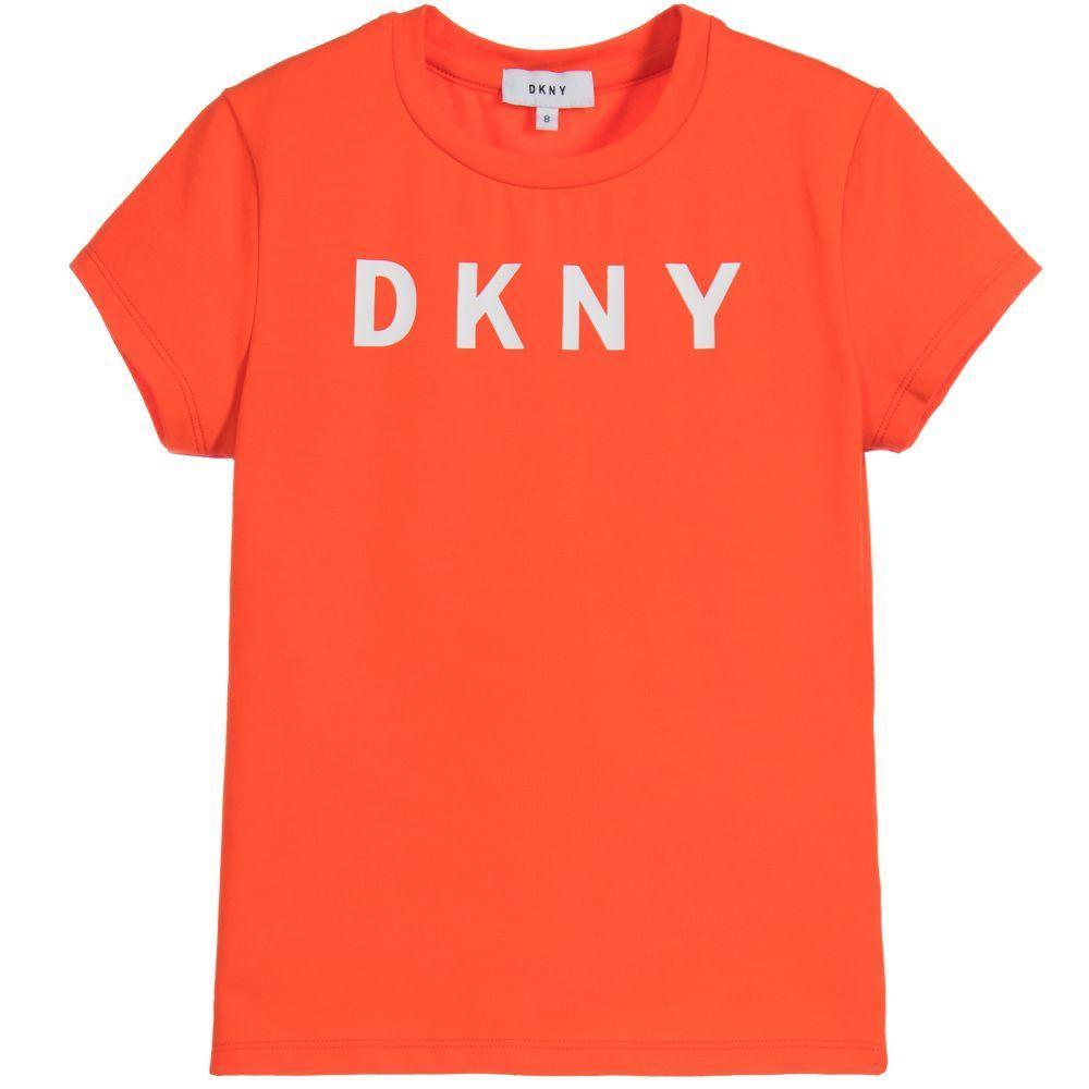 Orange T Logo - First Stage | DKNY Logo T-Shirt Orange