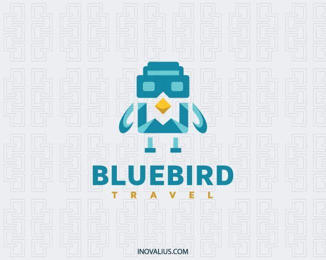 Blue Bird with Yellow Logo - Bluebird Logo Design | Inovalius