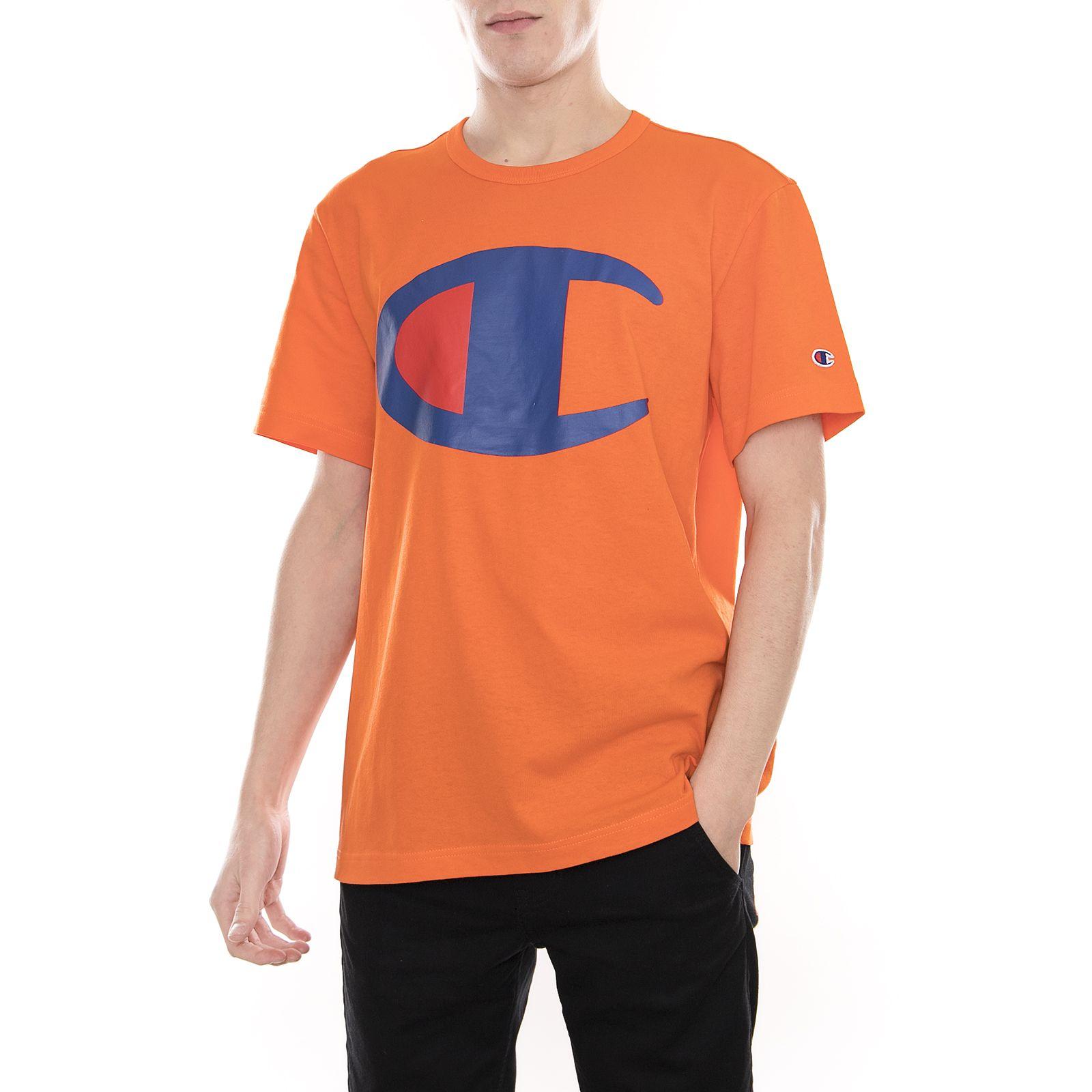 Orange T Logo - Champion Reverse Weave Big C Chest Logo Crew T Shirt Orange M | eBay