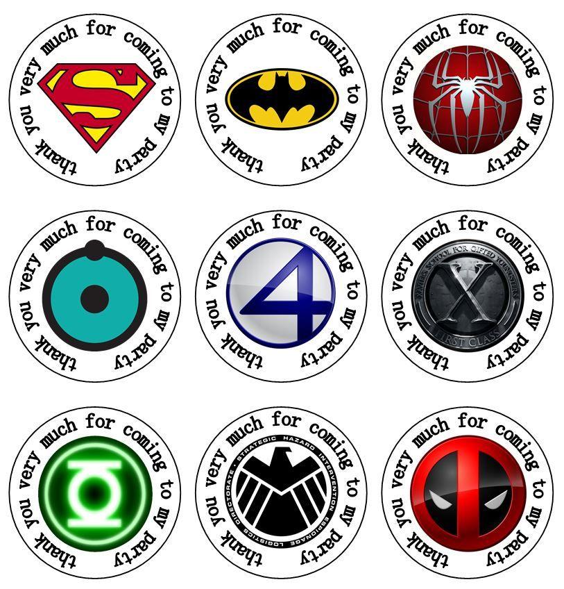 Batman Spider-Man Superman Logo - US $2.99 |35 round superhero logo spiderman superman batman hulkk avenger  35 mm party stickers thank you seal label Reward for party 2-in Stickers ...